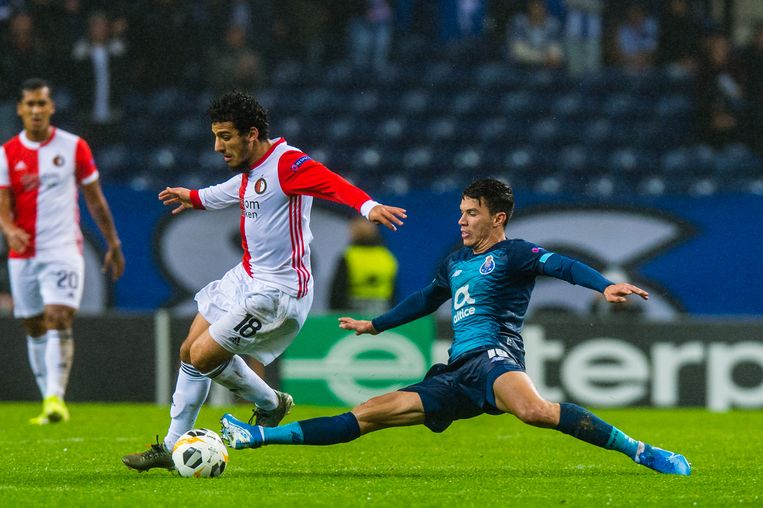 Invaller Yassin Ayoub kon het tij niet keren voor Feyenoord. Beeld BSR Agency