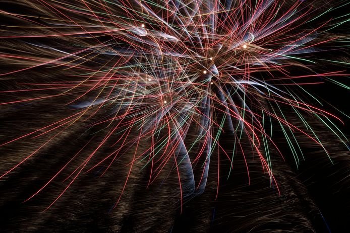 Vuurwerk in Eindhoven tijdens nieuwjaar 2022/2023