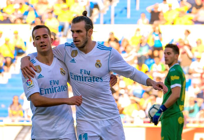 Gareth Bale met Lucas Vazquez na de 3-0.