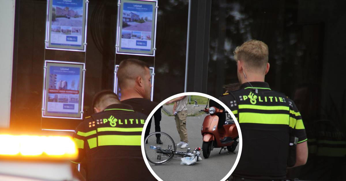 Fietser wordt agressief na botsing met scooter in Lelystad: opgepakt wegens doodsbedreiging.