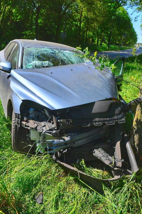 Bestuurder (57) uit Tilburg botst tegen boom in Reusel, met spoed naar ziekenhuis