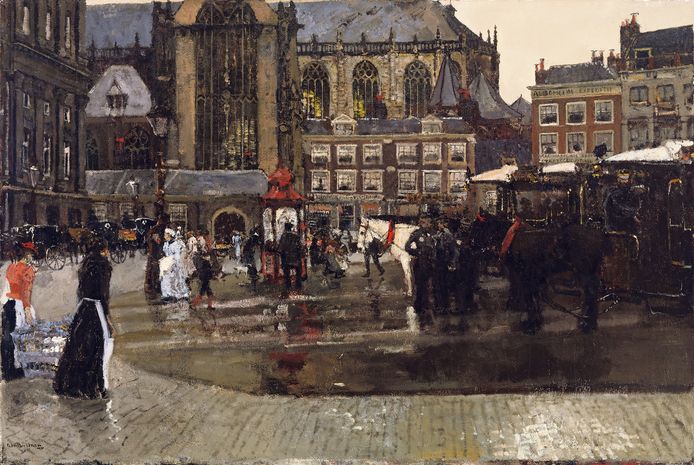 Een werk van George Hendrik Breitner (1857‐1923): De Dam (De Nieuwe Kerk te Amsterdam)