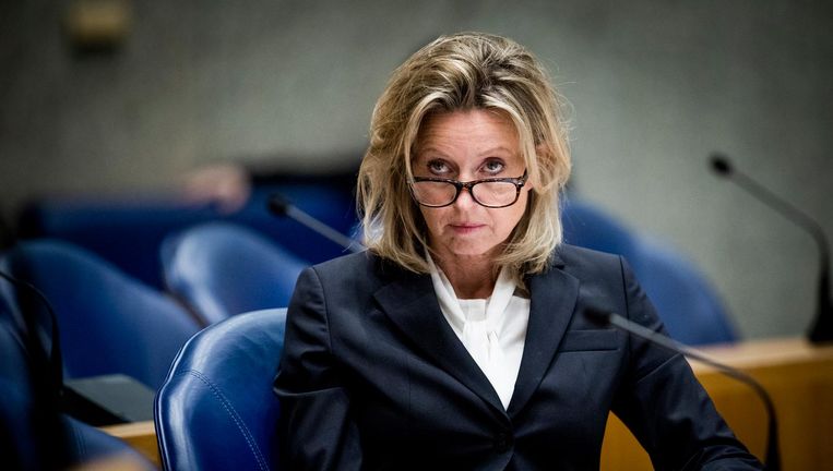 Minister Kajsa Ollongren tijdens het debat. Haar partij D66 was mede-initiatiefnemer van de referendumwet Beeld Freek van den Bergh