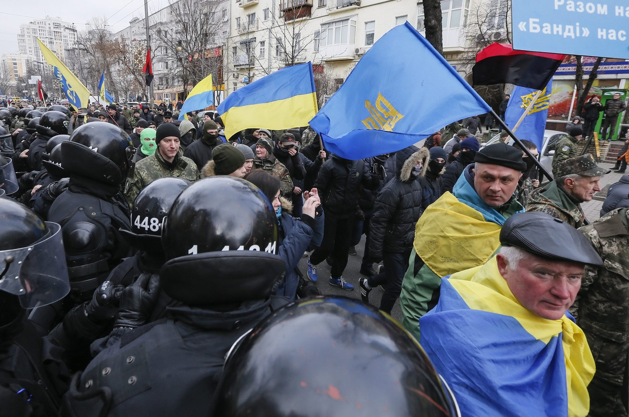Demonstratie op het Maidanplein in Kiev Beeld epa