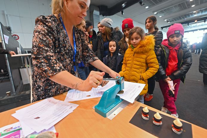 Le centre d'enregistrement pour les réfugiés ukrainiens installé au Heysel en mars dernier.