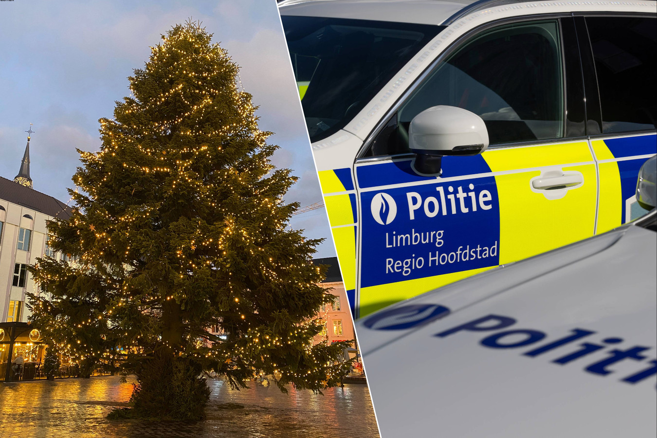 Hasseltse Grote Markt uit afgesloten om risico met kerstboom