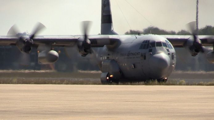 C-130 Hercules op vliegbasis Eindhoven.
