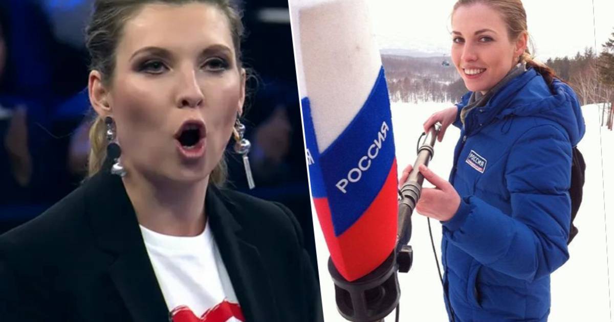PORTRET Presentatrice Olga Skabejeva De megafoon Van Poetin Die 
