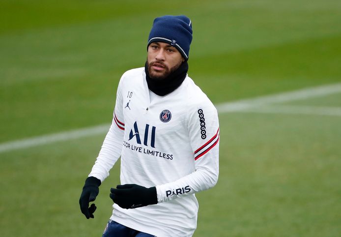 Neymar op training vandaag bij PSG.