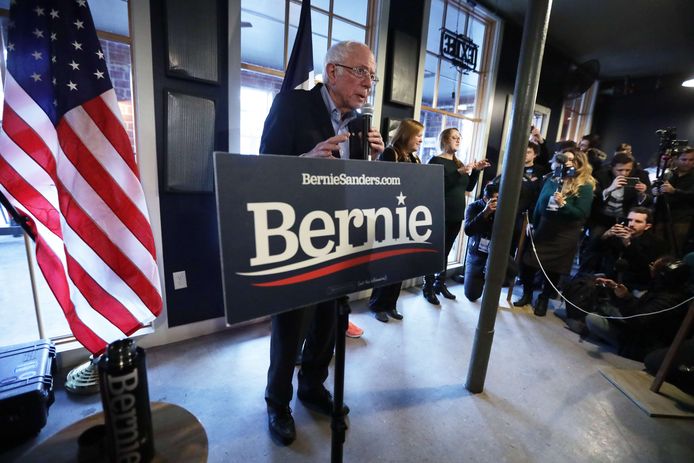 Bernie Sanders in Des Moines, Iowa.