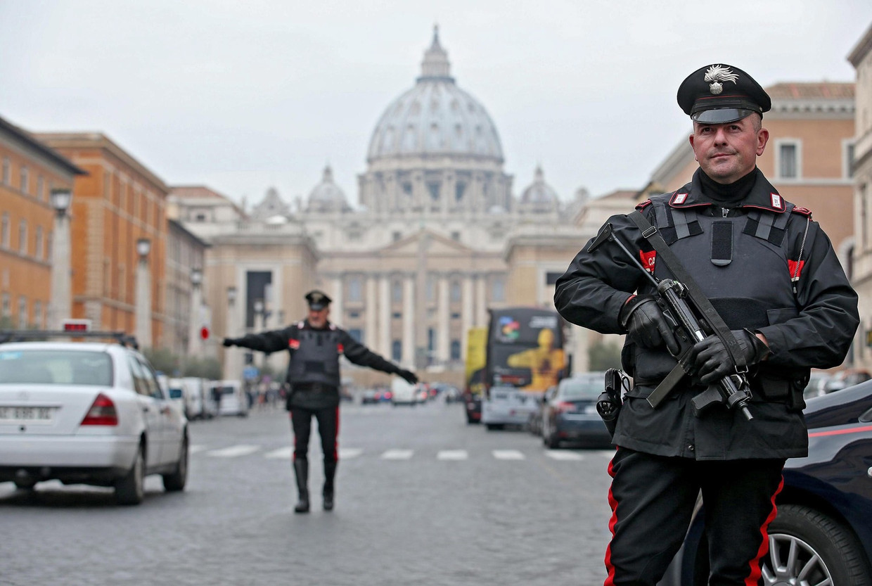 Beveiligingsmaatregelen in Rome. Beeld epa