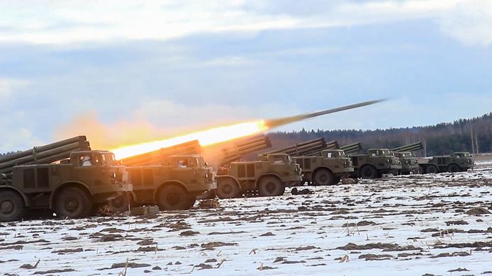 Raketlanceersystemen die het Russische leger bij recente oefeningen gebruikte en die ook voor een aanval tegen Oekraïne zouden gaan dienen