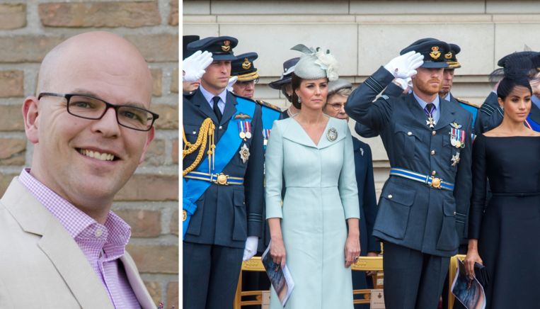 De prinsen William en Harry met hun respectieve echtgenotes Kate en Meghan, in 2018. Beeld RV, AP