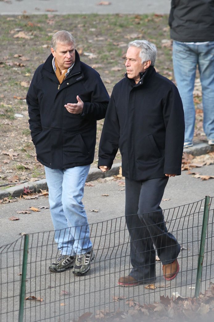 Prins Andrew en Jeffrey Epstein op wandel in New York.