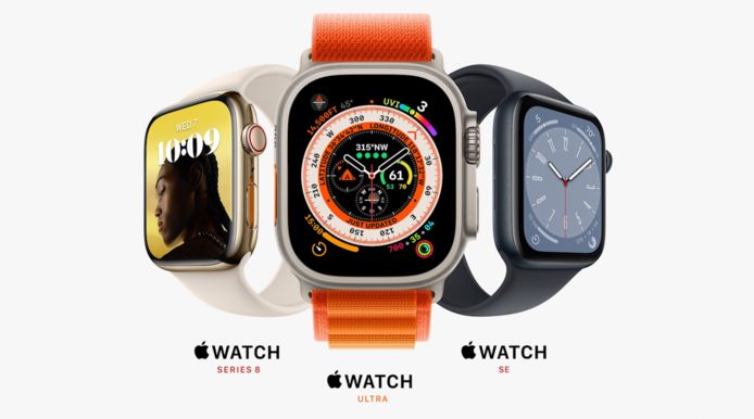 De drie nieuwe types Apple Watch op een rijtje.