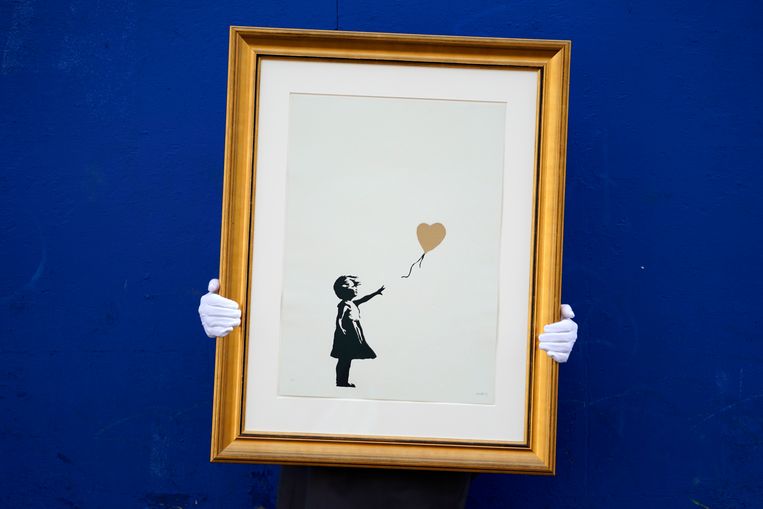 Meisje met Ballon, een van de kunstwerken op Amsterdam Unlocked. Beeld EPA