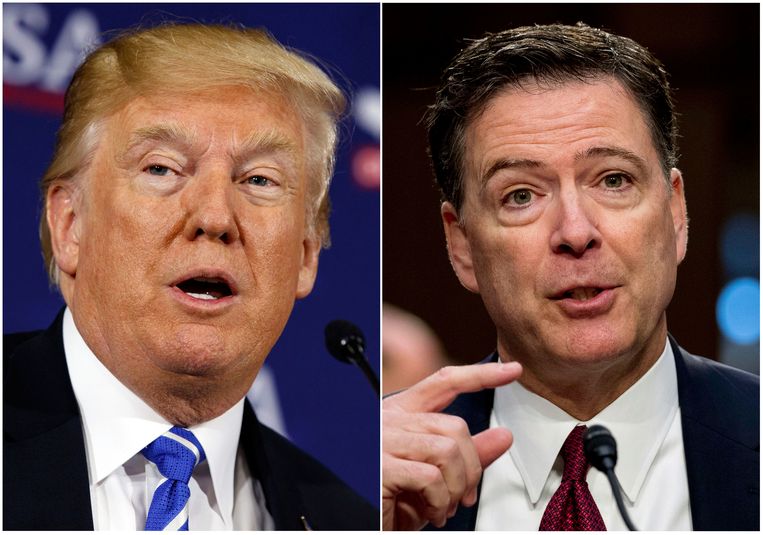 President Donald Trump (links) en voormalig FBI-directeur James Comey. Beeld AP