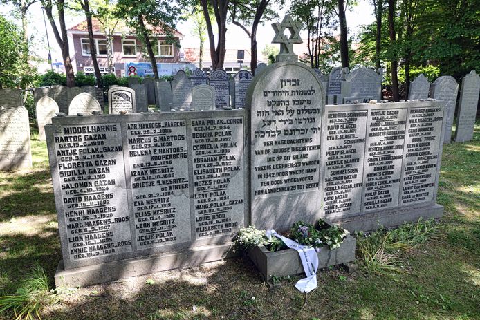Het monument voor de joodse slachtoffers op Goeree-Overflakkee op de oude Joodse Begraafplaats aan de Hoflaan in Middelharnis.