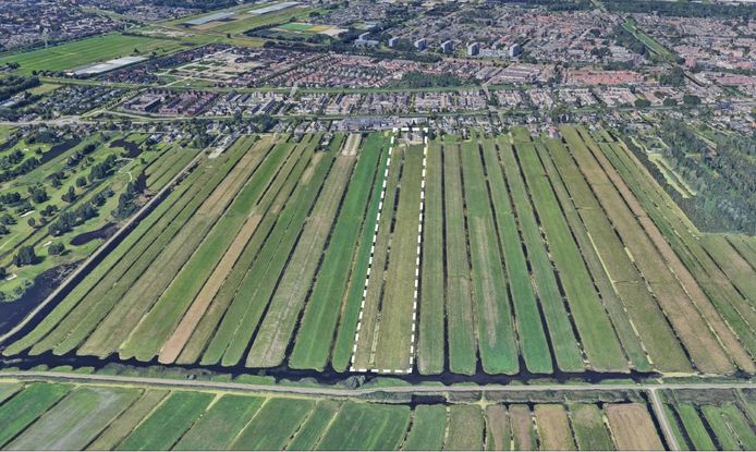Dit is het perceel aan de 's-Gravenweg 59c in Nieuwerkerk aan den IJssel waar het Kolenerf zou moeten komen. De bebouwing komt dicht bij de 's-Gravenweg.