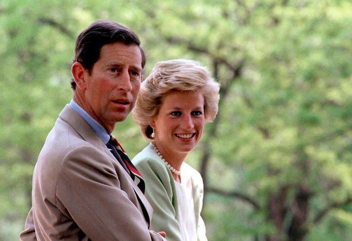 Prins Charles en prinses Diana in 1990.