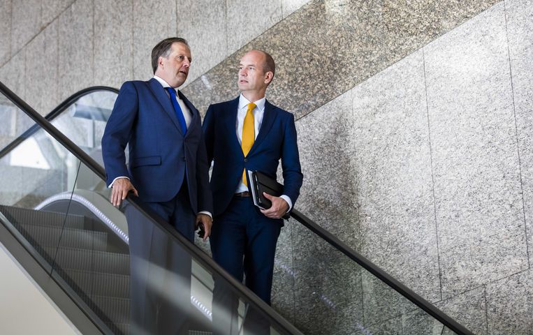 Alexander Pechtold (D66) en Gert-Jan Segers van de ChristenUnie.  Beeld ANP