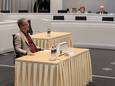Voormalig Haags topambtenaar Henk Harms bij de Haagse enquêtecommissie. Hij vertrok in 2020 bij de gemeente na een integriteitsonderzoek.