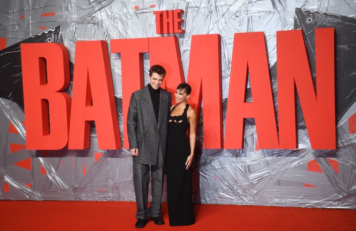 Acteurs Robert Pattinson en Zoe Kravitz tijdens de filmpremière in Londen vorige week.