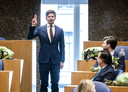 Gideon van Meijeren tijdens de beëdiging als lid van de Tweede Kamer.