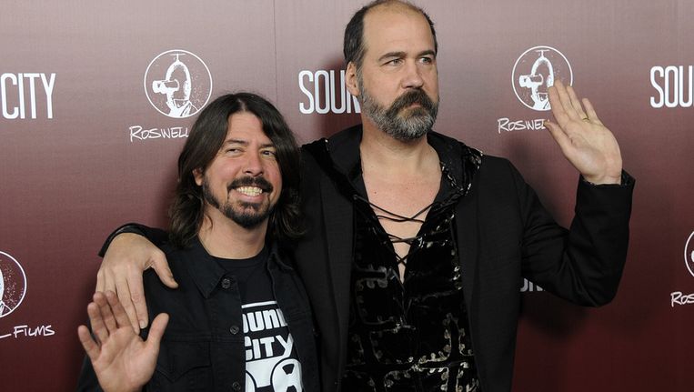 Dave Grohl en Krist Novoselic, de nog overblijvende leden van Nirvana. Beeld AP