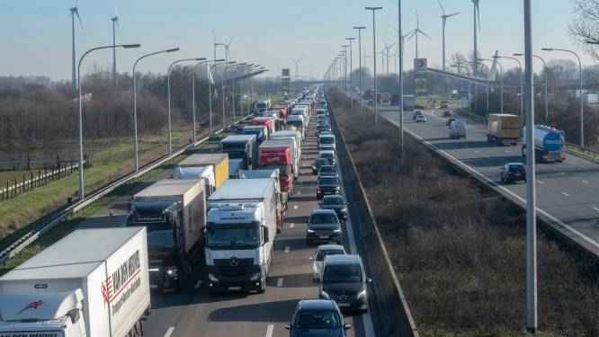 40 minuten file op E17 richting Antwerpen vanaf Haasdonk