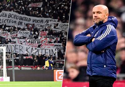 Ontevreden Ajax-fans vragen met witte zakdoekjes in vijfde minuut om vertrek ex-Club-coach Alfred Schreuder