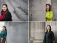 Vier Belgische zangeressen waren geselecteerd voor de Koningin Elisabethwedstrijd. Mezzosopraan Linsey Coppens (boven links) en sopraan Margaux de Valensart (onder rechts) haalden de halve finales, sopraan Kelly Poukens (boven rechts), mezzosopraan Lotte Verstaen (onder  links) stranden reeds in de eerste ronde.
