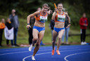 Dafne Schippers (l) en Nadine Visser.