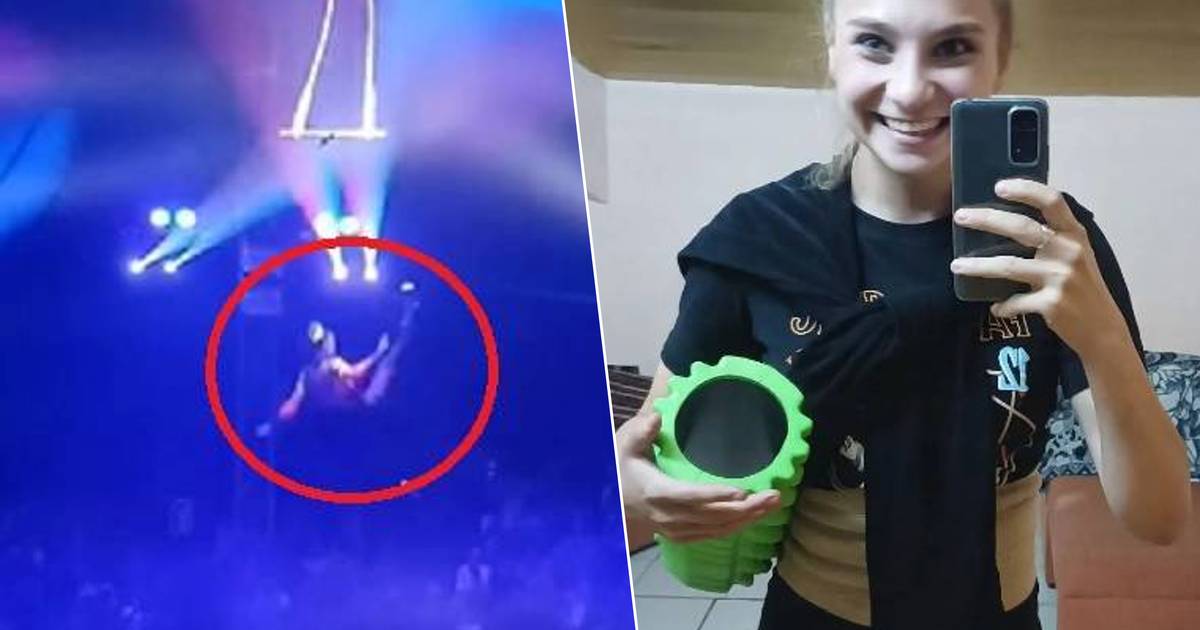 Un’acrobata russa sta lottando per la propria vita dopo che il suo trapezio ha ceduto  al di fuori