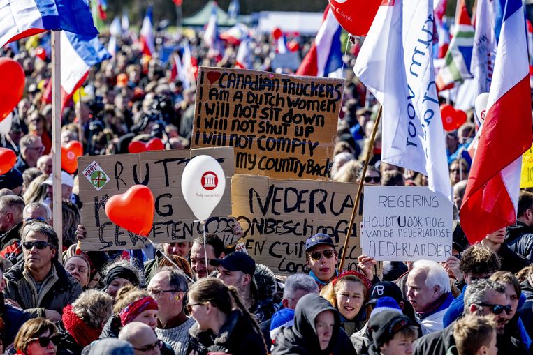 Demonstranten van Farmers Defence Force (FDF) in het Zuiderpark in Den Haag. Beeld ANP