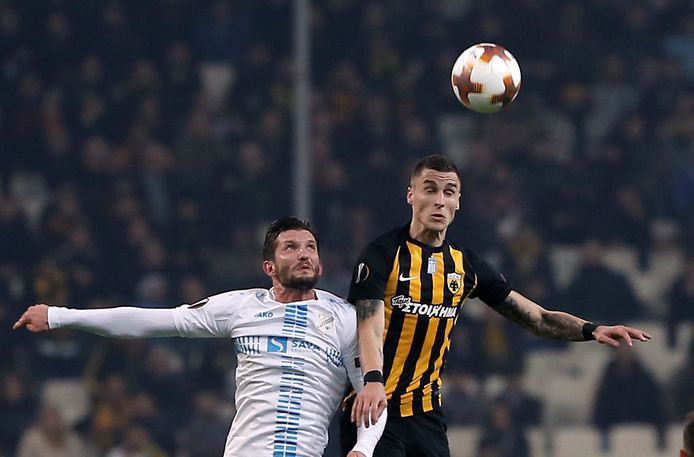 Ognjen Vranjes met AEK Athene vorige maand tegen HNK Rijeka in de Europa League.