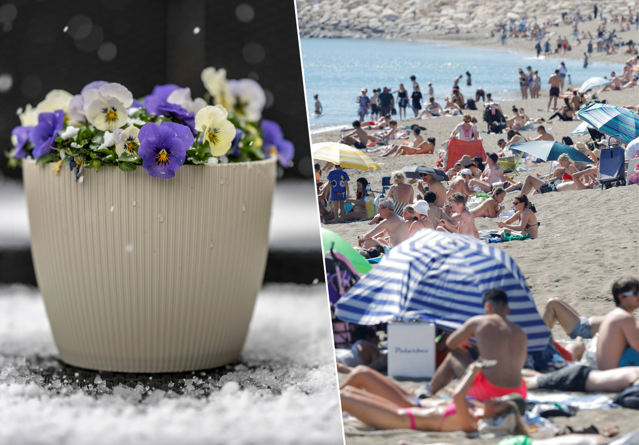 Grote verschillen op Europese weerkaarten korrelhagel bij ons, bijna 30 graden in zuiden van