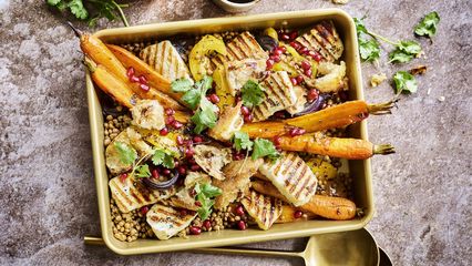 38. Salade printanière aux lentilles et halloumi