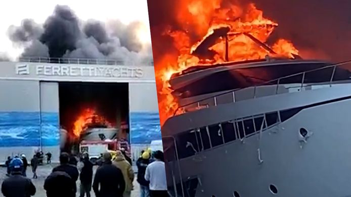 Superjacht van 10 miljoen euro gaat in vlammen op