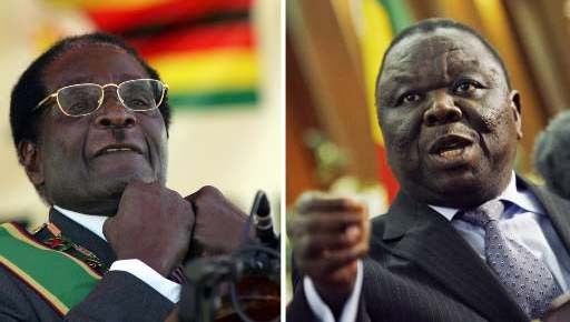 Robert Mugabe et Morgan Tsvangirai.