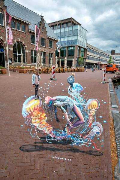 World Street Painting maakt van Arnhem met 3D-tekeningen een nog mooiere stad