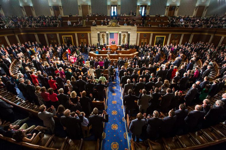John Boehner wordt ingezworen in het huis van afgevaardigden op het Capitool in Washington op 6 januari 2015. Beeld EPA