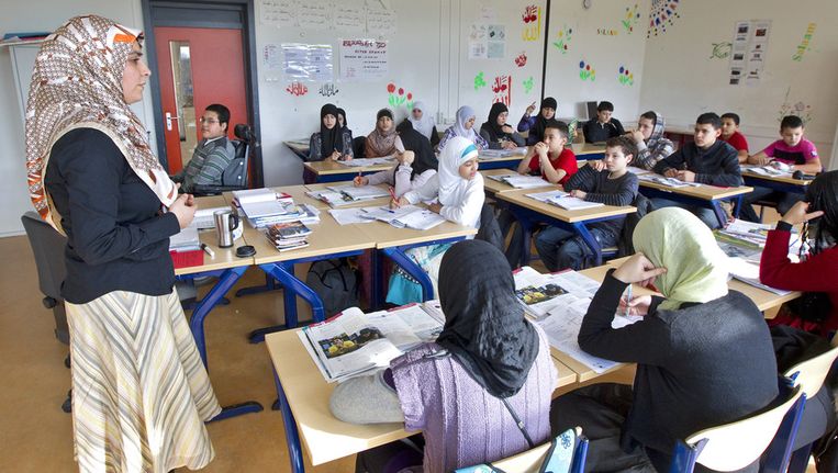 Jongeren op het Islamitsich college in Amsterdam Beeld ANP