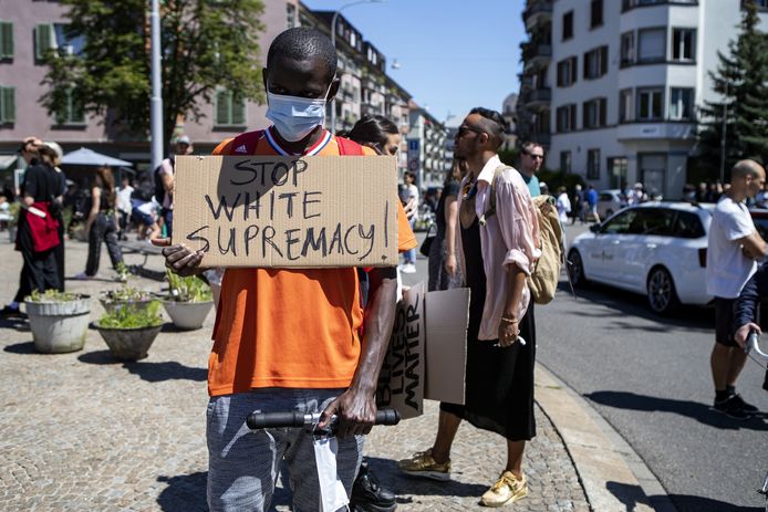 Het anti-racismeprotest in Zürich.