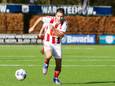 Daniël Kops aan de bal voor Geinoord in de thuiswedstrijd tegen FC Breukelen, afgelopen zaterdag. Op verzoek van trainer Gerrit Plomp is de aanvaller terug in de selectie.
