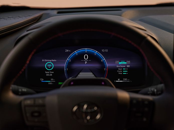 In the new Toyota C-HR you will also find all information behind the steering wheel as usual.