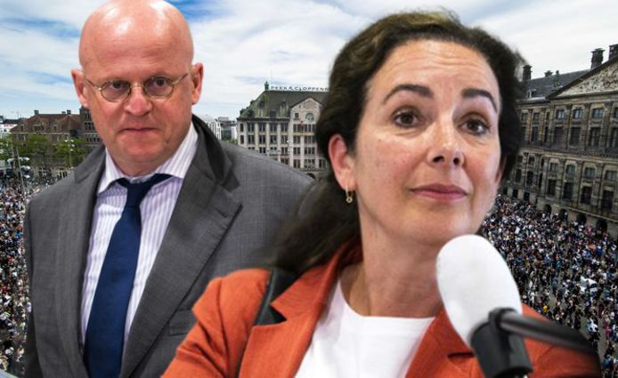 De Nederlandse minister Ferd Grapperhaus (Justitie en Veiligheid) en de Amsterdamse burgemeester Femke Halsema hebben op de avond van de Amsterdamse demonstratie een hoogoplopende ruzie gehad via Whatsapp.