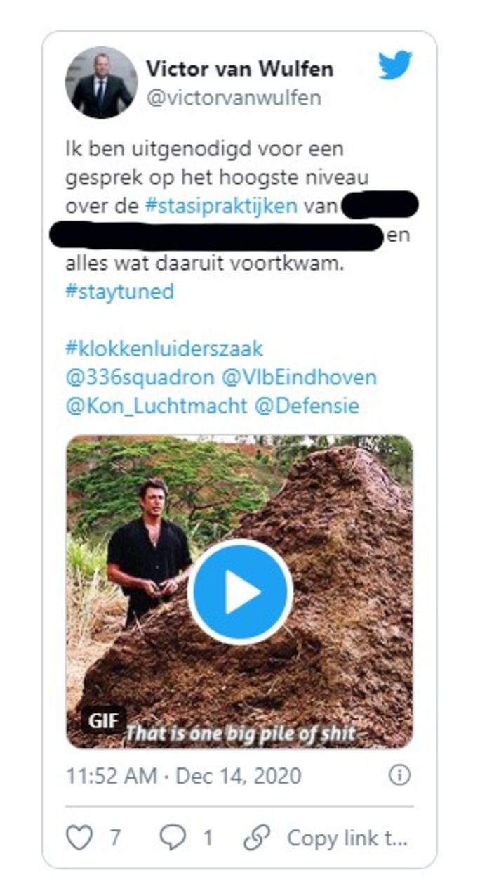 Tweet van Victor van Wulfen