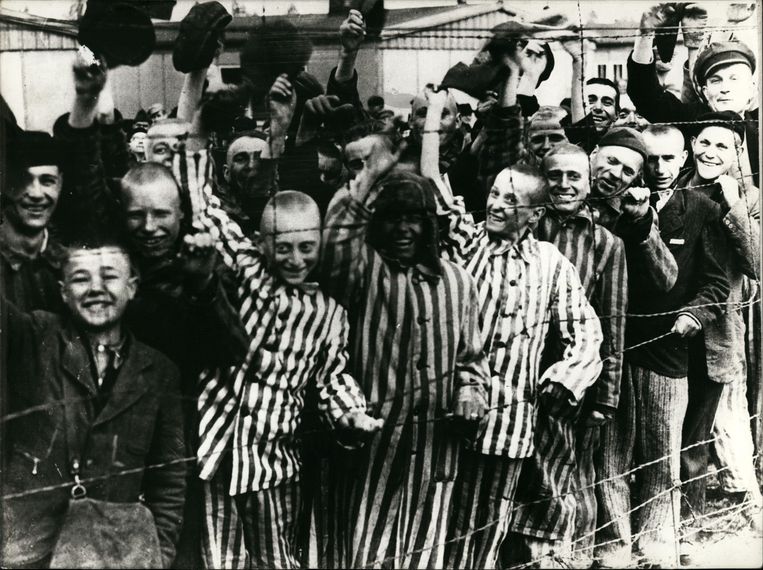 Gevangenen in Auschwitz. Beeld Alamy Stock Photo
