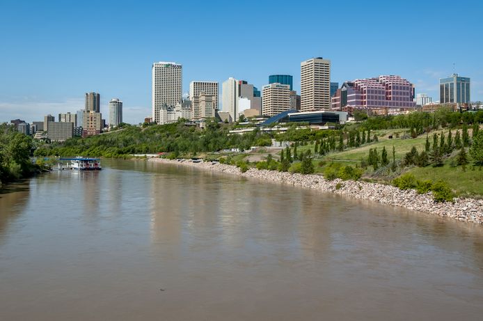 De skyline van de Canadese stad Edmonton.